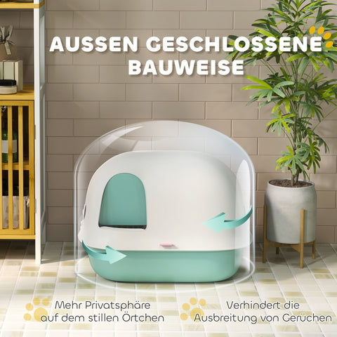 Rootz Cat Litter Box with Lid - Kitty Litter Box - Feline Relief System - Odor Control - 58cm x 46cm x 39cm