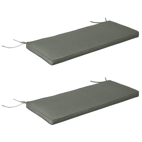 Rootz Removable Garden Bench Cushions - Swing Bench Cushions - Seat Pads - High Comfort - 120L x 50W cm x 5H cm - Soft Grey Polyester