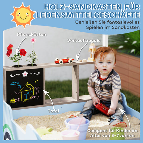 Rootz Sandpit with Canopy - Play Bench - Children's Drawing Table - UV Protection - 108L x 90B x 104H cm