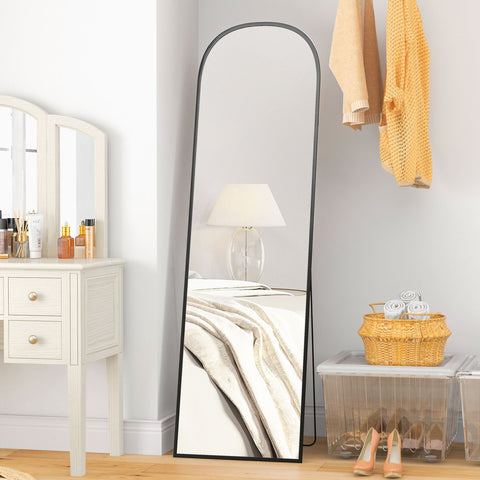Rootz Stand Mirror - Full Body Mirror - Modern Design - Clear Reflection - 50cm x 1.5cm x 161.5cm - Black