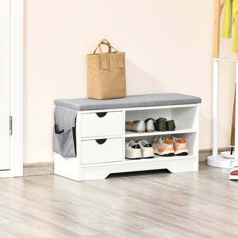 Rootz Shoe Bench Shoe Cabinet - Shoe Storage - Entryway Organizer - Comfortable Seat Cushion - 80.5cm x 30.5cm x 43.5cm