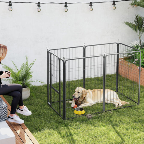 Rootz Dog Playpen - Puppy Enclosure - Pet Fence - Robust & Foldable - 136cm x 68cm x 100cm