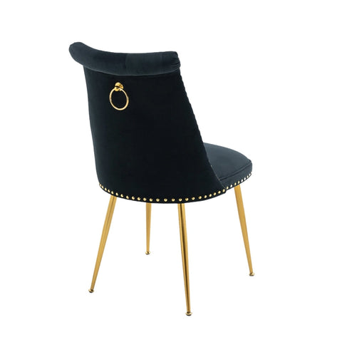 Rootz Set of Two Velvet Chairs - Upholstered Dining Chair - Elegant Accent Chairs - Ergonomic Comfort - 43.9cm x 62cm x 87.5cm