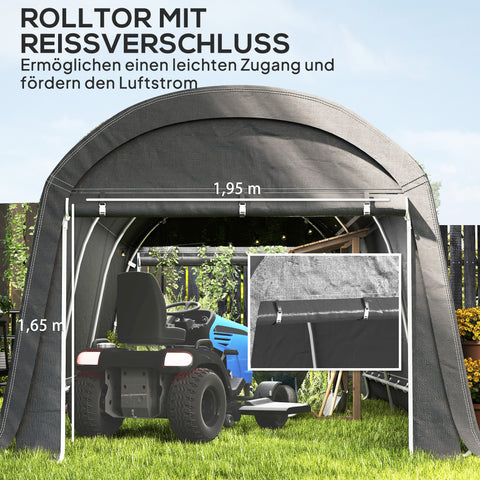 Rootz Garden Shed - Tool Tent - Set Up Garage - Waterproof - UV-Resistant - 300cm x 600cm x 230cm - Durable Protection