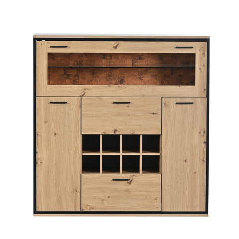 Rootz Wine Cabinet - Wine Storage - Wine Display - LED Lighting - 110L x 38W x 111H cm