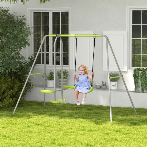 Rootz Rocking Frame with 2 Devices - Swing Set - Outdoor Play Frame - UV-Resistant - 255cm x 160cm x 180cm