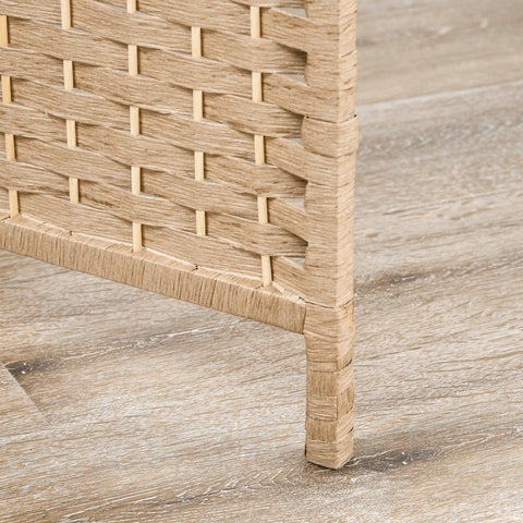 Rootz Room Divider Paravent 4 Panels - Privacy Screen - Folding Partition - 2 Shelves - Wood - 160L x 1.6B x 170H cm