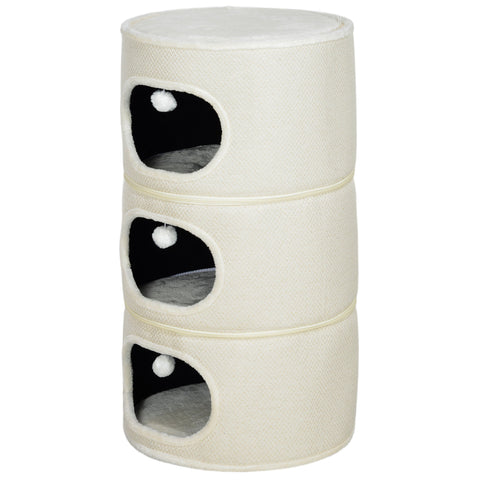 Rootz 4 Tier Cat Barrel - Cat Tower - Indoor Cat House - Scratch & Play - 51cm Ø x 100cm H