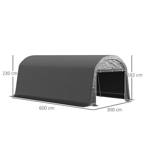 Rootz Garden Shed - Tool Tent - Set Up Garage - Waterproof - UV-Resistant - 300cm x 600cm x 230cm - Durable Protection