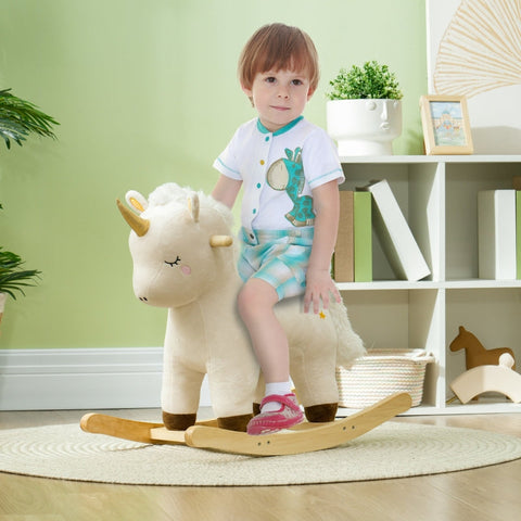 Rootz Rocking Horse Unicorn - Ride-On Toy - Kids Rocker - Stable Base & Handles - 63L x 33W x 56H cm