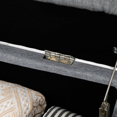 Rootz Upholstered Bench with Storage - Bed Bench - Linen-Like Fabric - Stylish Accent - 101cm x 38.5cm x 44.5cm