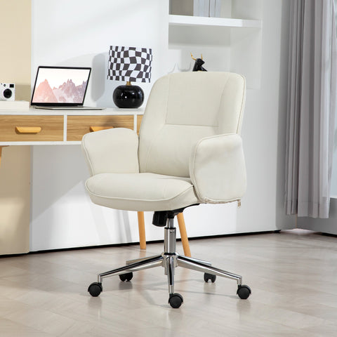 Rootz Office Chair - Desk Chair - Executive Seat - Height Adjustable - 67cm x 69cm x 92-102cm - White