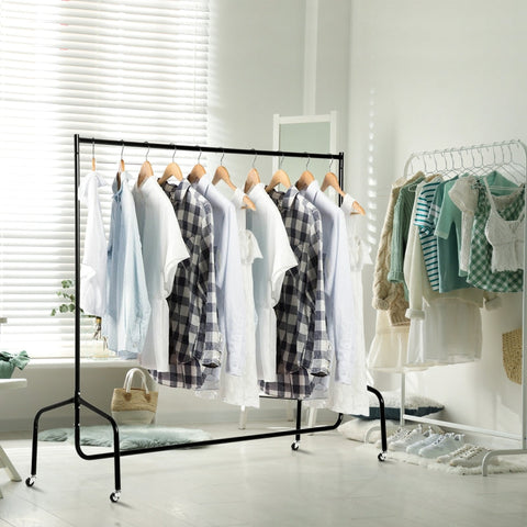Rootz Clothes Rack - Clothes Trolley - Laundry Rack - 360° Casters - Heavy-Duty Metal Frame - Easy Assembly - 150cm x 60cm x 170cm
