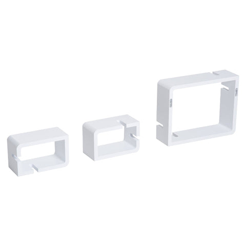 Rootz Wall Shelf - Cube Shelf - Cube Shelf With 3 Compartments - MDF - White - L38 x W12 x H30cm