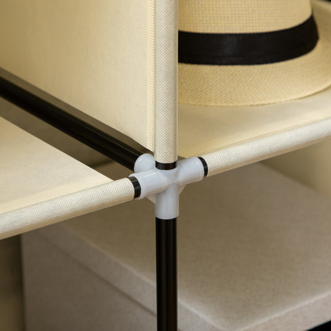 Rootz Fabric Cabinet Storage Solution - Wardrobe Closet - Clothes Organizer - Dust Protection - 125cm x 43cm x 162.5cm