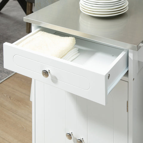 Rootz Kitchen Service Trolley with Wheels - Mobile Utility Cart - Rolling Storage Unit - Ample Storage - 60W x 45D x 85H cm