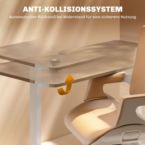 Rootz Electric Desk Frame - Adjustable Desk Base - Memory Function - Promotes Ergonomic Work - Steel, White - 83cm x 45cm x 70-118cm