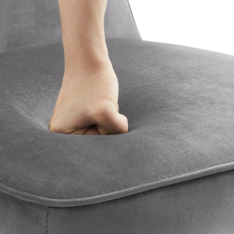 Rootz Velvet Dining Chairs - Elegant Seating - Padded Chairs - Exceptional Comfort - 46L x 45W x 81.5H cm - Modern Gray Design