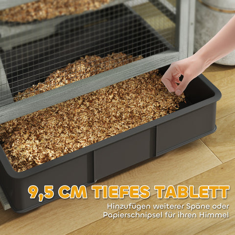 Rootz 4 Tier Wooden Hamster Cage - Rodent House - Small Animal Habitat - Easy Cleaning - 65 x 45 x 109 cm