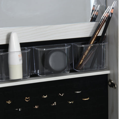 Rootz Jewelry Cabinet - Mirror Organizer - LED Lit Storage - Ample Space - 38cm x 38cm x 157cm