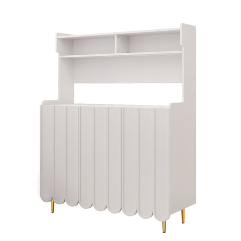 Rootz Modern Sideboard - Buffet Cabinet - Storage Console - Elegant Golden Legs - 120 x 40 x 150.8 cm