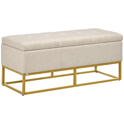 Rootz Bench with Storage - Upholstered Bench - 2-in-1 Furniture - Padded Seat Comfort - 110 x 44 x 48 cm