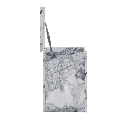 Rootz Marble Pattern Coffee Table Set - Coffee Table - Accent Tables - Versatile Design with Storage - 100x33.5x70cm & 32x32x50cm