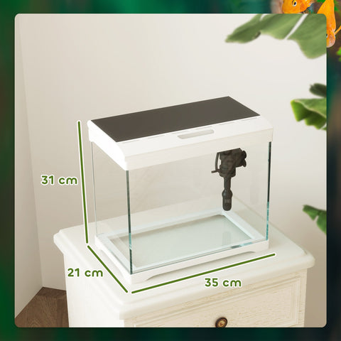 Rootz 17L Tropical Aquarium - Fish Tank - LED Light Aquarium - Easy Maintenance - 35cm x 21cm x 31cm