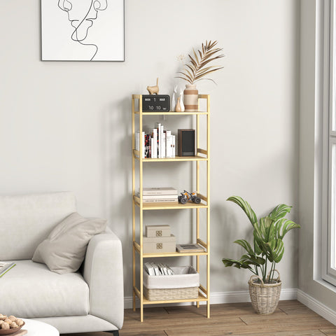 Rootz Bamboo Bathroom Shelf - Storage Shelf - Adjustable Shelves - Water-Repellent Bamboo - 43.5 x 31.5 x 142 cm