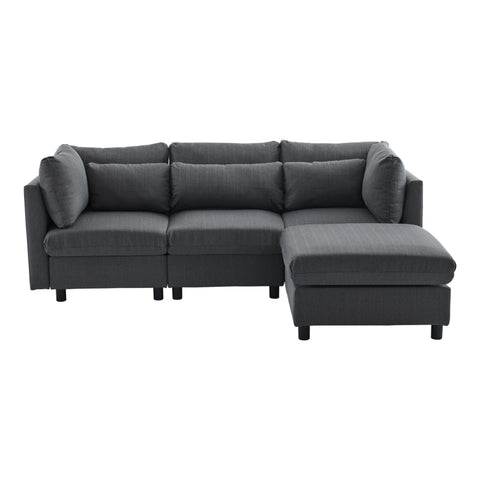 Rootz Modern 3 Seat Corner Sofa - Comfortable Couch - Ergonomic Sofa - Back Support - 220L x 157P x 81H cm