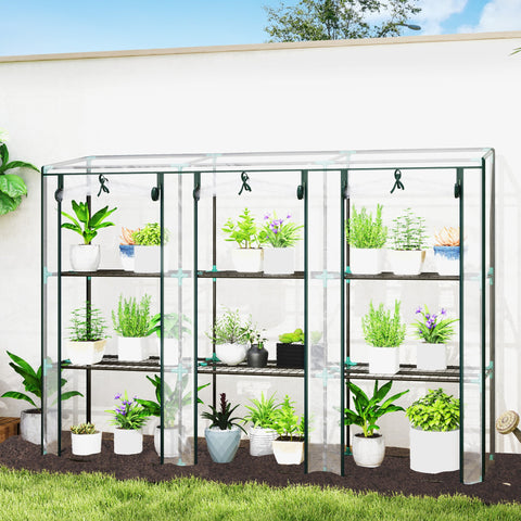 Rootz Greenhouse - Balcony Greenhouse - Mini Greenhouse - Enhanced Plant Growth - 215 x 46 x 151 cm