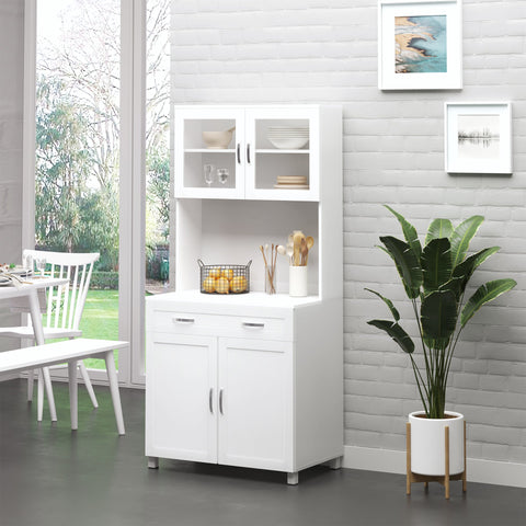 Rootz Kitchen Buffet Cabinet - Kitchen Storage - Contemporary Kitchen Furniture - Multiple Storage Options - 80cm x 48cm x 170cm