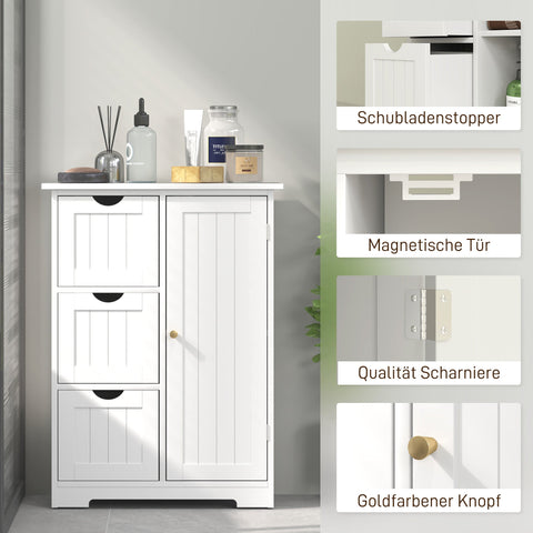 Rootz Bathroom Cabinet - Storage Unit - White Organizer - Moisture-Resistant MDF - 30cm x 30cm x 80cm
