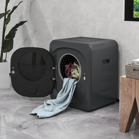 Rootz Compact Grey Tumble Dryer - Clothes Dryer - UV Disinfection - 4 Kg Capacity - 48cm x 40cm x 56cm - Quick Deodorization Under 30min