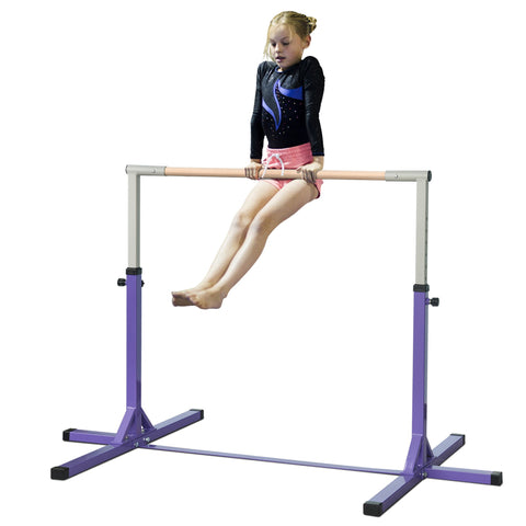 Rootz Gymnastics Stretching Rod - Height Adjustable Bar - Training Equipment - Improves Flexibility - 194cm x 121cm x 92-150cm - Steel & Wood