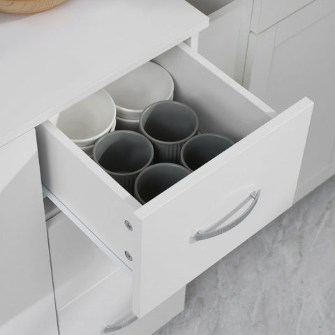 Rootz Kitchen Cabinet - Pantry Cupboard - Storage Organizer - MDF Construction - White - 89cm x 39.5cm x 168cm