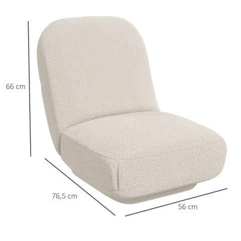 Rootz Floor Chair - Gaming Chair - Reading Chair - Ultimate Comfort - Versatile Use - Stylish Design - 56cm x 76.5cm x 66cm - Lambswool Look - White