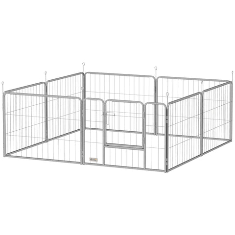 Rootz Pet Enclosure Dog Fence - Pet Playground - Customizable Dog Playpen - Stainless Steel - 160cm x 160cm x 60cm