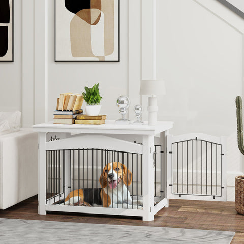 Rootz Dog Cage Side Table - Pet Lock - Dog Park - Ventilated Design - 82.5 x 57.5 x 59.5 cm