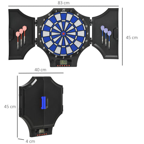 Rootz Electronic Folding Dartboard - Digital Darts Game - LCD Display - 31 Games for 8 Players - 83L x 45W x 4H cm
