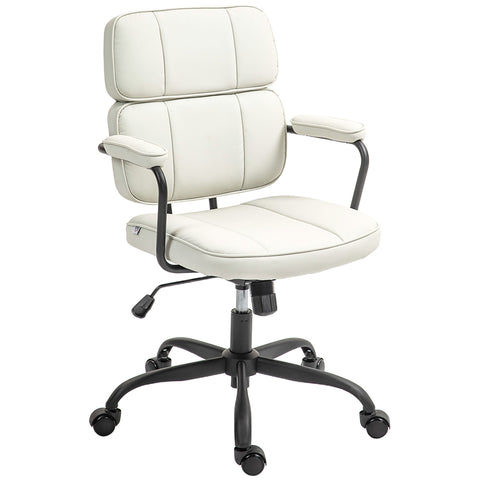 Rootz Adjustable Office Chair - Desk Chair - Swivel Chair - 360° Rotatable - 60.5cm x 59cm x 89-97cm -  White