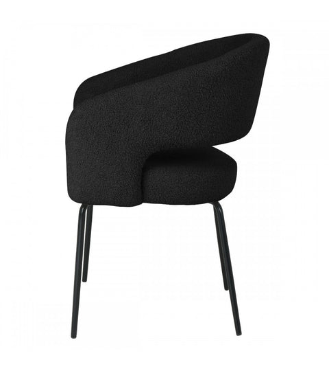 Rootz Dining Chair - Modern Bouclé Chair - Elegant Metal Legs - Superior Comfort - Durable & Easy Maintenance - 56cm x 57cm x 81cm