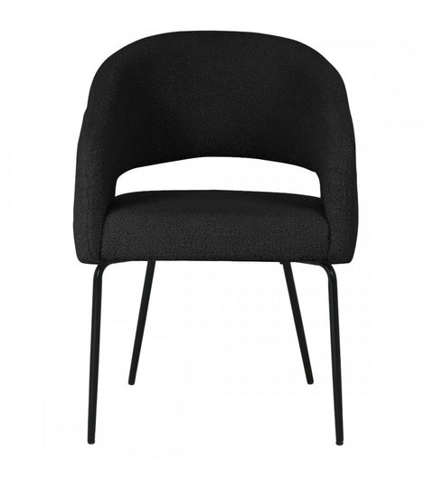 Rootz Dining Chair - Modern Bouclé Chair - Elegant Metal Legs - Superior Comfort - Durable & Easy Maintenance - 56cm x 57cm x 81cm