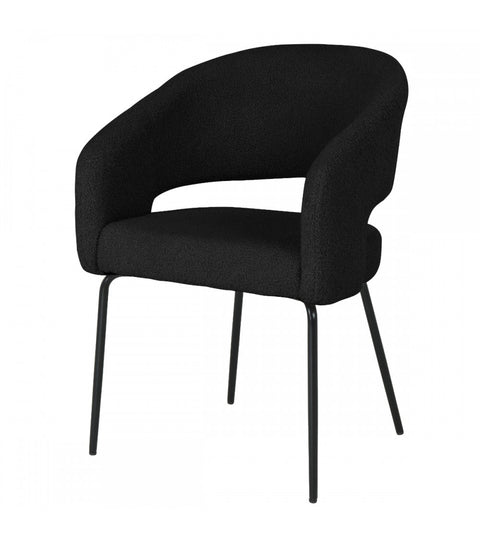 Rootz Dining Chair - Modern Bouclé Chair - Elegant Metal Legs - Superior Comfort - Durable & Easy Maintenance - 56cm x 57cm x 81cm