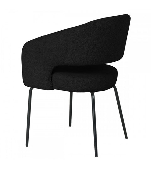 Rootz Dining Chair - Modern Bouclé Chair - Elegant Metal Legs - Superior Comfort - Durable & Easy Maintenance - 56cm x 57cm x 81cm
