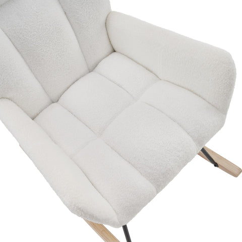 Rootz Modern Rocking Chair - High Back Armchair - Velvety Lounger - Ultimate Comfort - 62.9x95.7x90.9cm