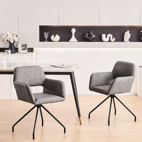Rootz Makeup Chairs Set - Salon Chairs - Beauty Stools - Ergonomic Comfort - Faux Leather - 58x55.88x79cm