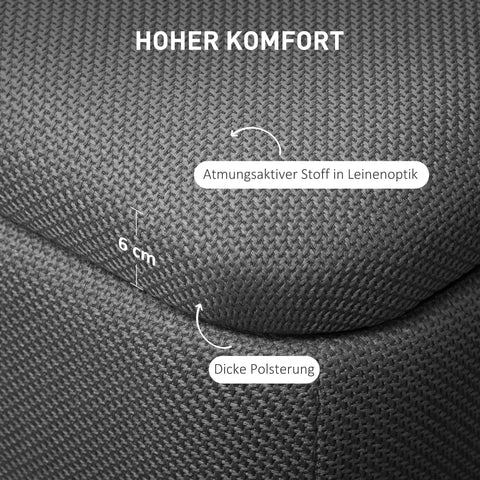 Rootz Grey Storage Stool - Bench with Storage - Seat Chest - Comfortable Padding - 111 x 44 x 44.5 cm