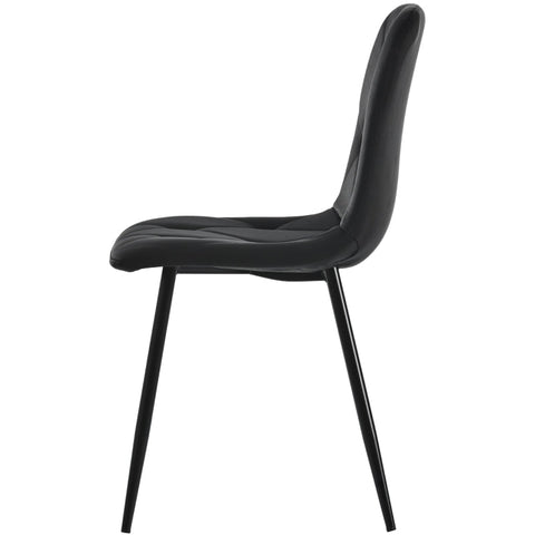 Rootz Black Velvet Dining Chairs Set - Luxurious Seating - Padded Comfort - Modern Design - 45cm x 40cm x 86cm