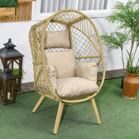 Rootz Egg Chair - Bohemian Nest Chair - Rattan Style Cocoon Chair - UV Resistant & Weatherproof - 88x85x143 cm